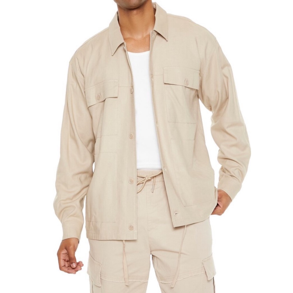 Linen Blend Oversized Lightweight Jacket